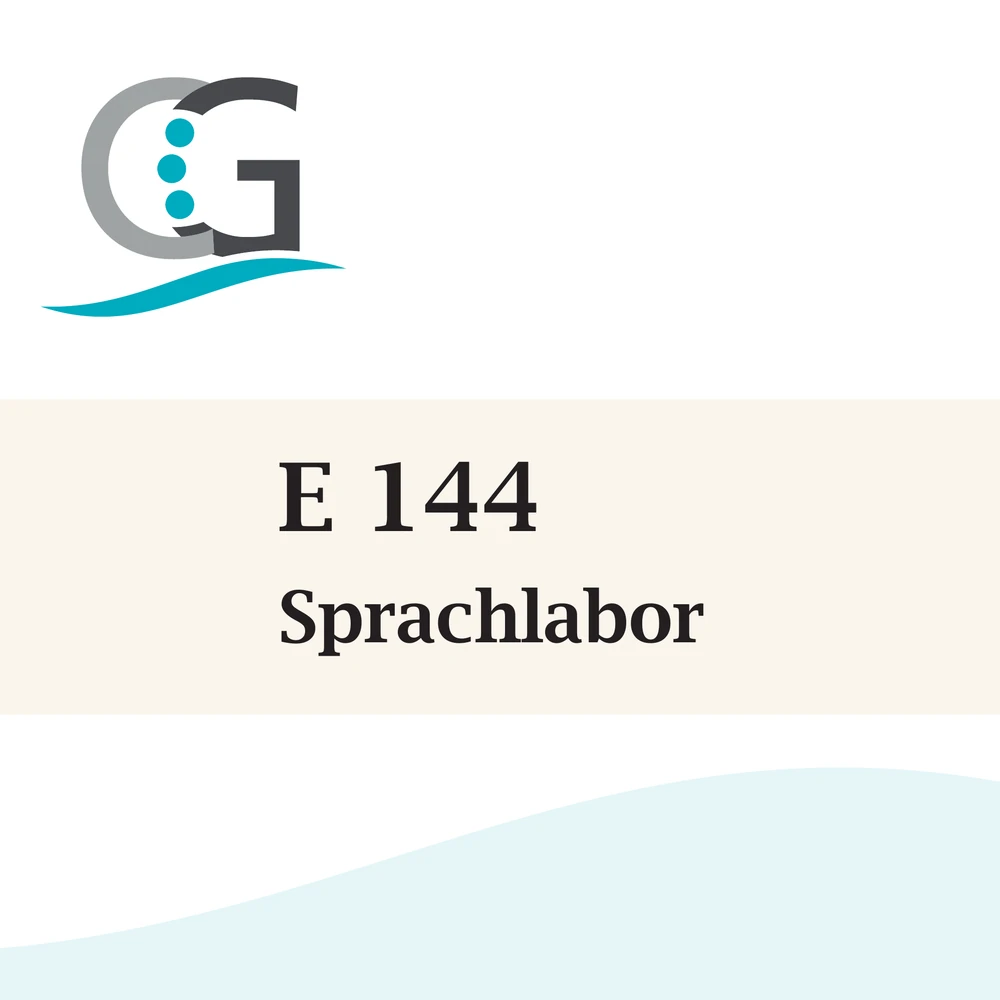 Zimmerschild E 144 Sprachlabor