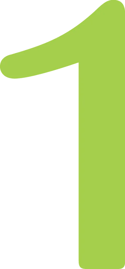 Raumnummer 1 als grüne Folie