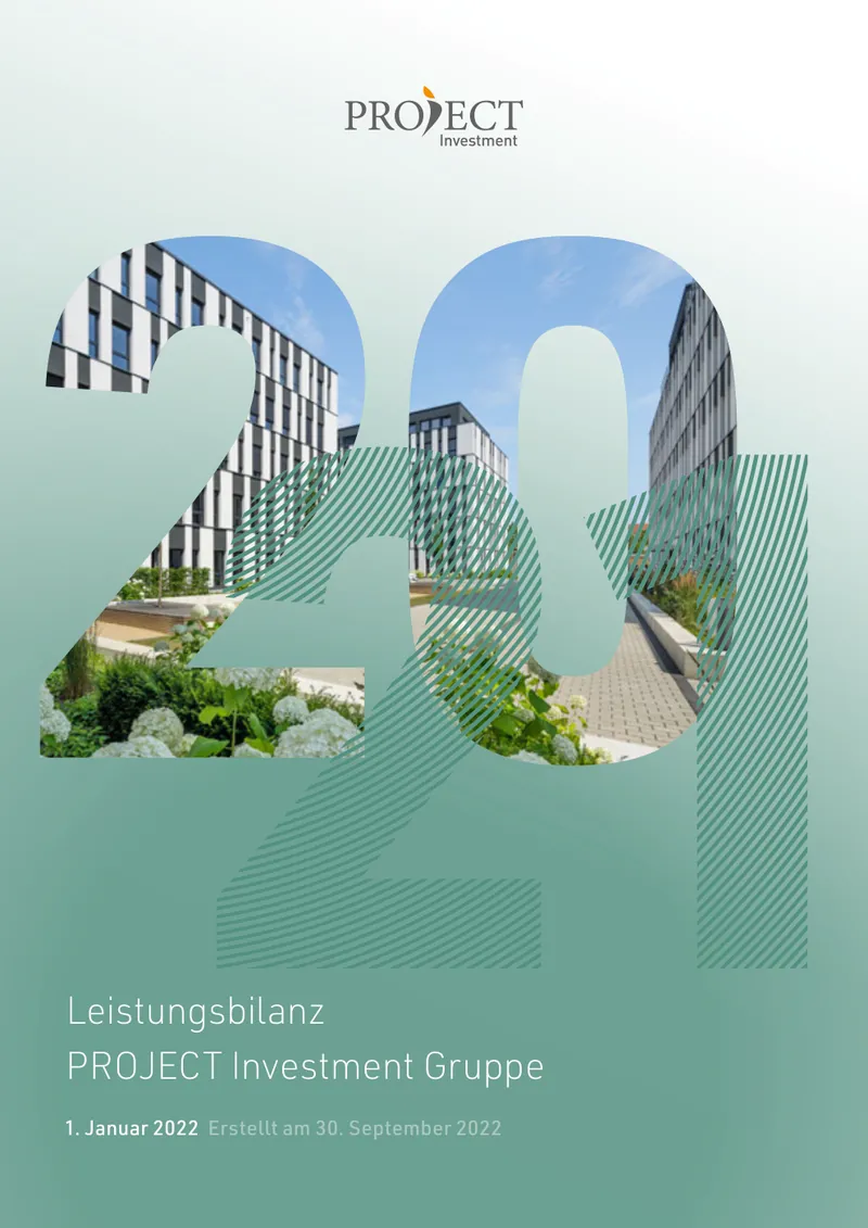 Titel der Leistungsbilanz 2021 mit großer Jahreszahl